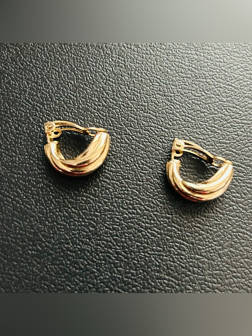Vintage Trifari Gold-Tone Hoop Clip Earrings